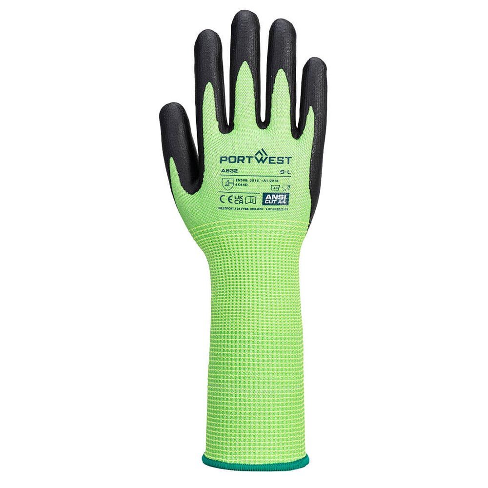 Portwest A632 A4 Cut Level Nitrile Foam Palm Gloves with Long Cuff - Gorvex.com