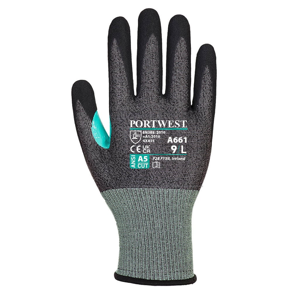 Portwest A661 CS VHR18 18 - mil Cut Level A5 Nitrile Foam Glove, 1 pair - Gorvex.com