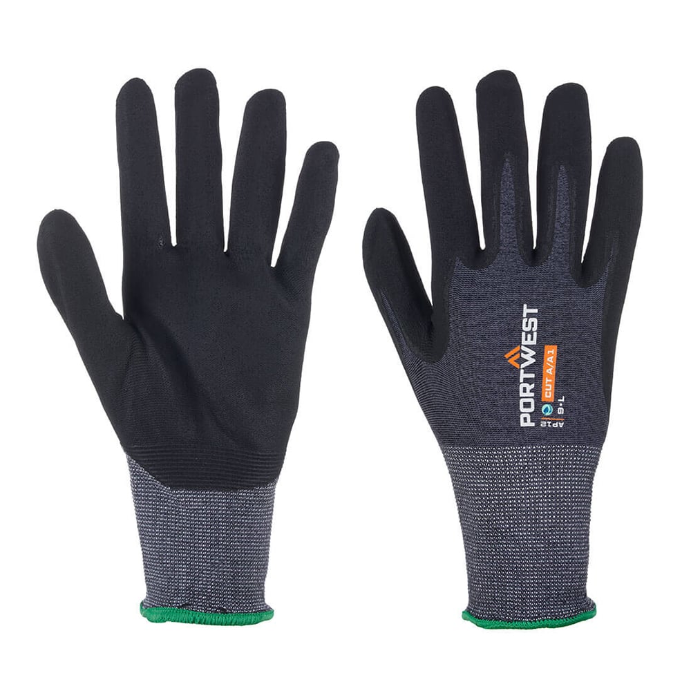 Portwest AP12 SG NPR15 Eco - Friendly Cut Level A1 Micro Foam Glove, 1 dozen (12 pairs) - Gorvex.com