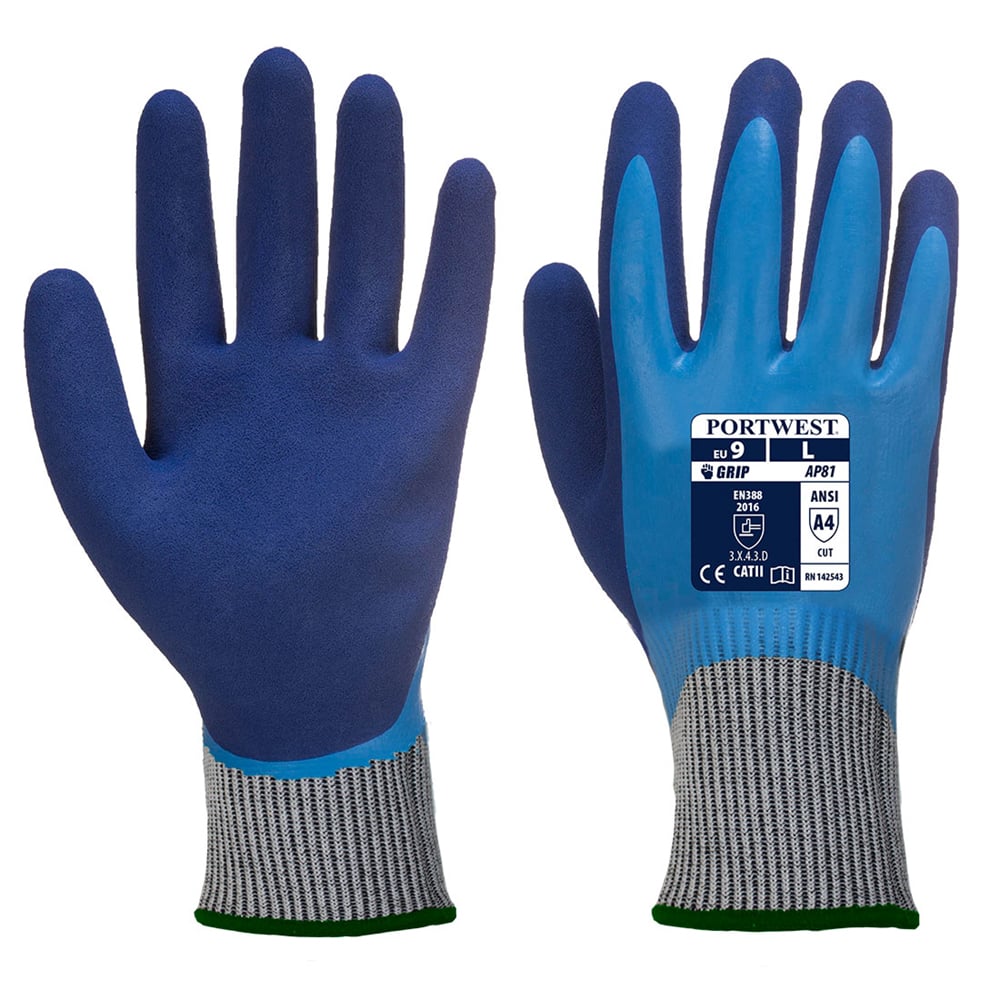 Portwest AP81 Series Liquid Pro HR Cut Gloves, 1 pair - Gorvex.com