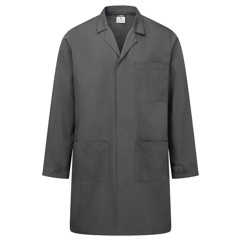 Portwest AS10 Anti - Static ESD Coat with Stud Front Opening - Gorvex.com