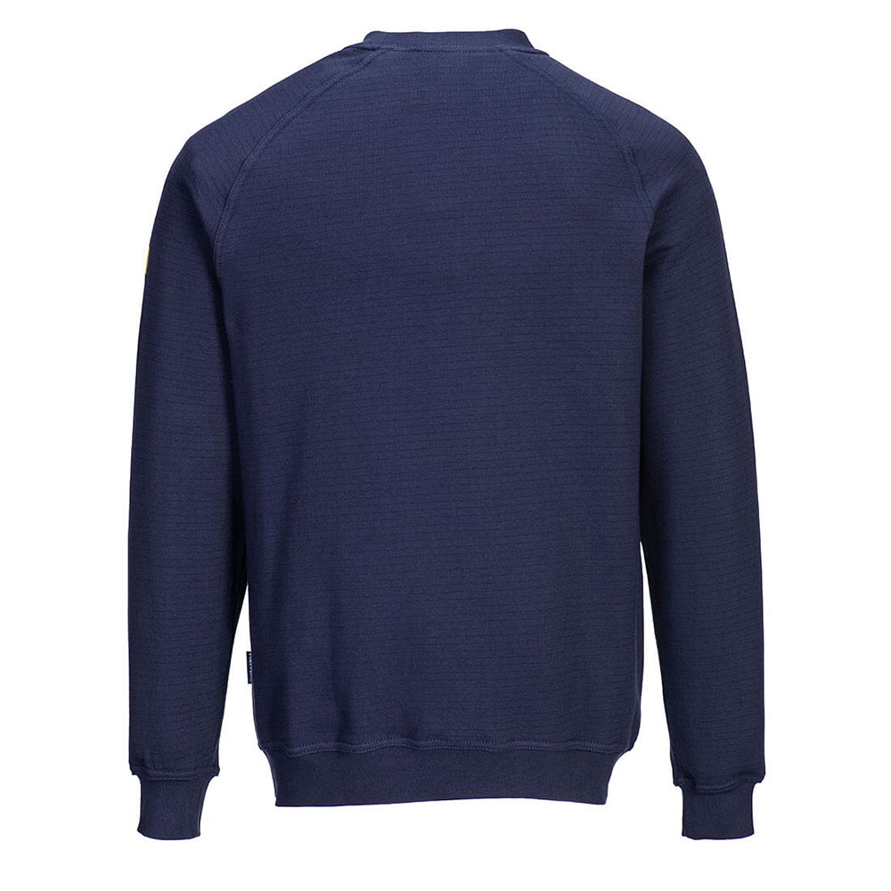 Portwest AS24 Anti - Static ESD Crew Neck Sweatshirt with Ribbed Cuffs - Gorvex.com