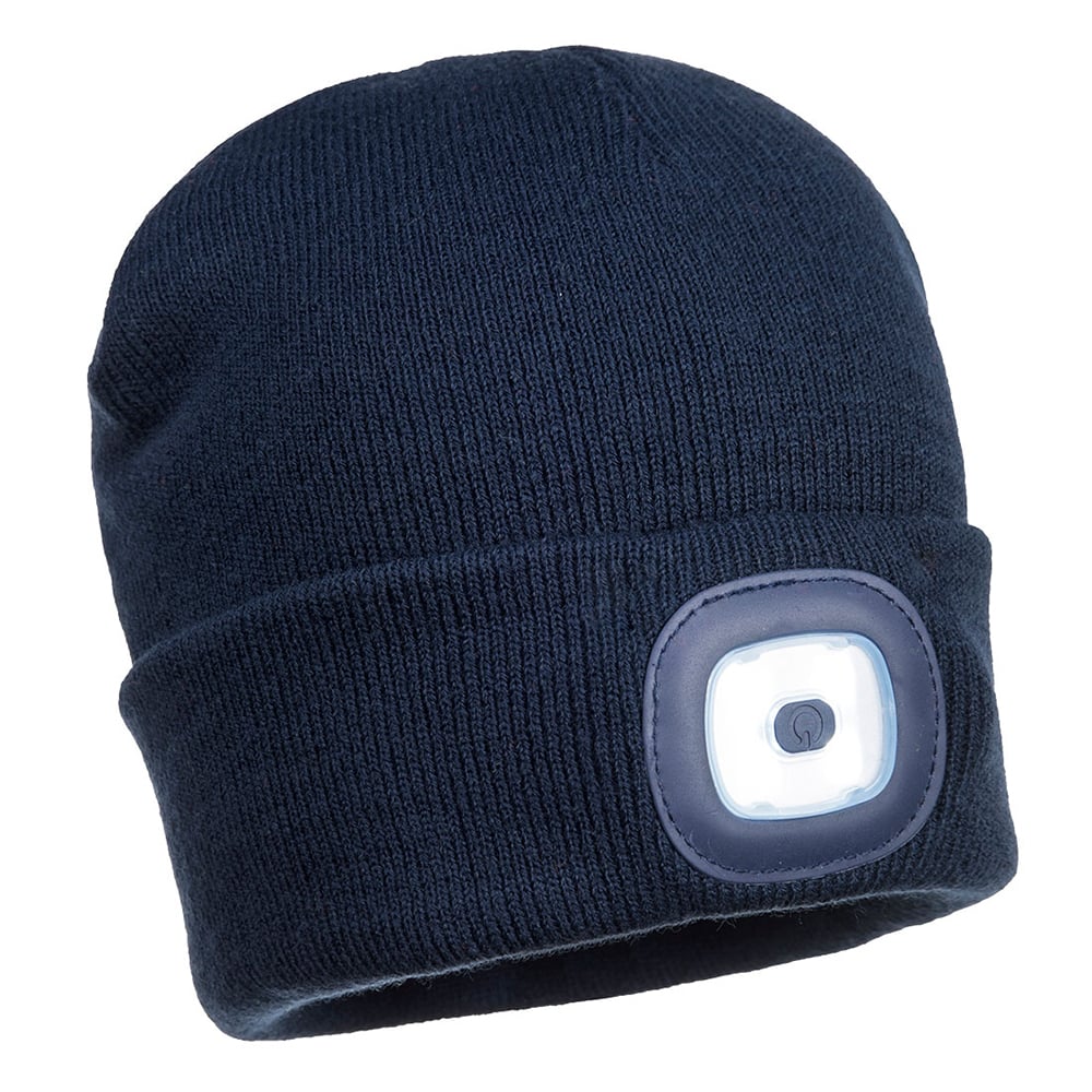 Portwest B028 Acrylic Beanie with Rechargeable Twin LED Light - Gorvex.com