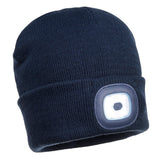 Portwest B028 Acrylic Beanie with Rechargeable Twin LED Light - Gorvex.com