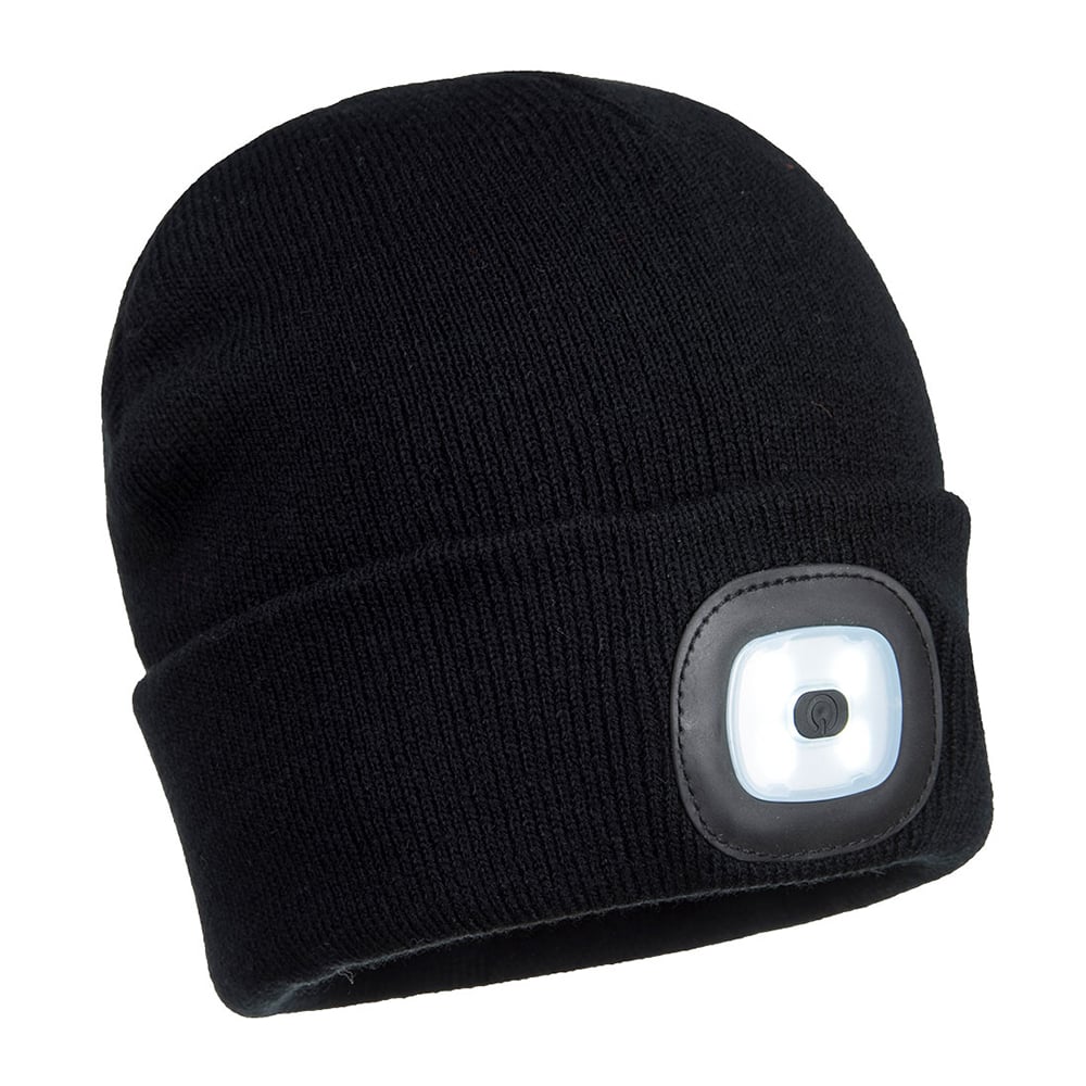 Portwest B028 Acrylic Beanie with Rechargeable Twin LED Light - Gorvex.com