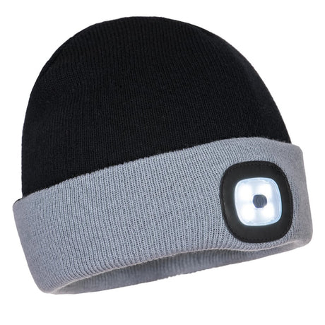 Portwest B034 Two Tone Rechargeable LED Knit Beanie - Gorvex.com