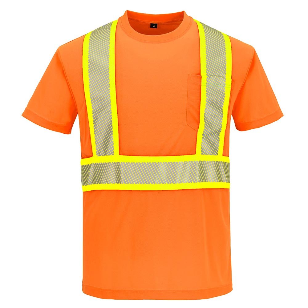 Portwest CA112 Hi - Vis Class 2 Short Sleeve T-Shirt with X - Back Tape - Gorvex.com