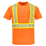 Portwest CA112 Hi - Vis Class 2 Short Sleeve T-Shirt with X - Back Tape - Gorvex.com