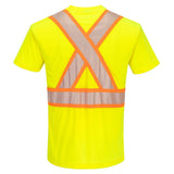 Portwest CA112 Hi - Vis Class 2 Short Sleeve T-Shirt with X - Back Tape - Gorvex.com