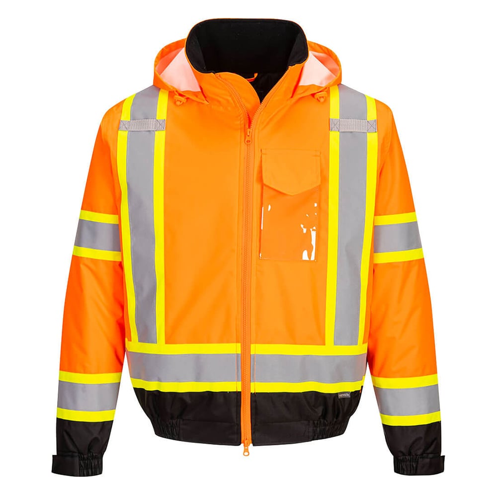 Portwest CA160 Hi Vis Winter Bomber Jacket with X Back Tape - Gorvex.com