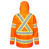 Portwest CA400 Hi - Vis Waterproof Rain Jacket with X - Back Contrast Tape - Gorvex.com