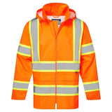 Portwest CA400 Hi - Vis Waterproof Rain Jacket with X - Back Contrast Tape - Gorvex.com