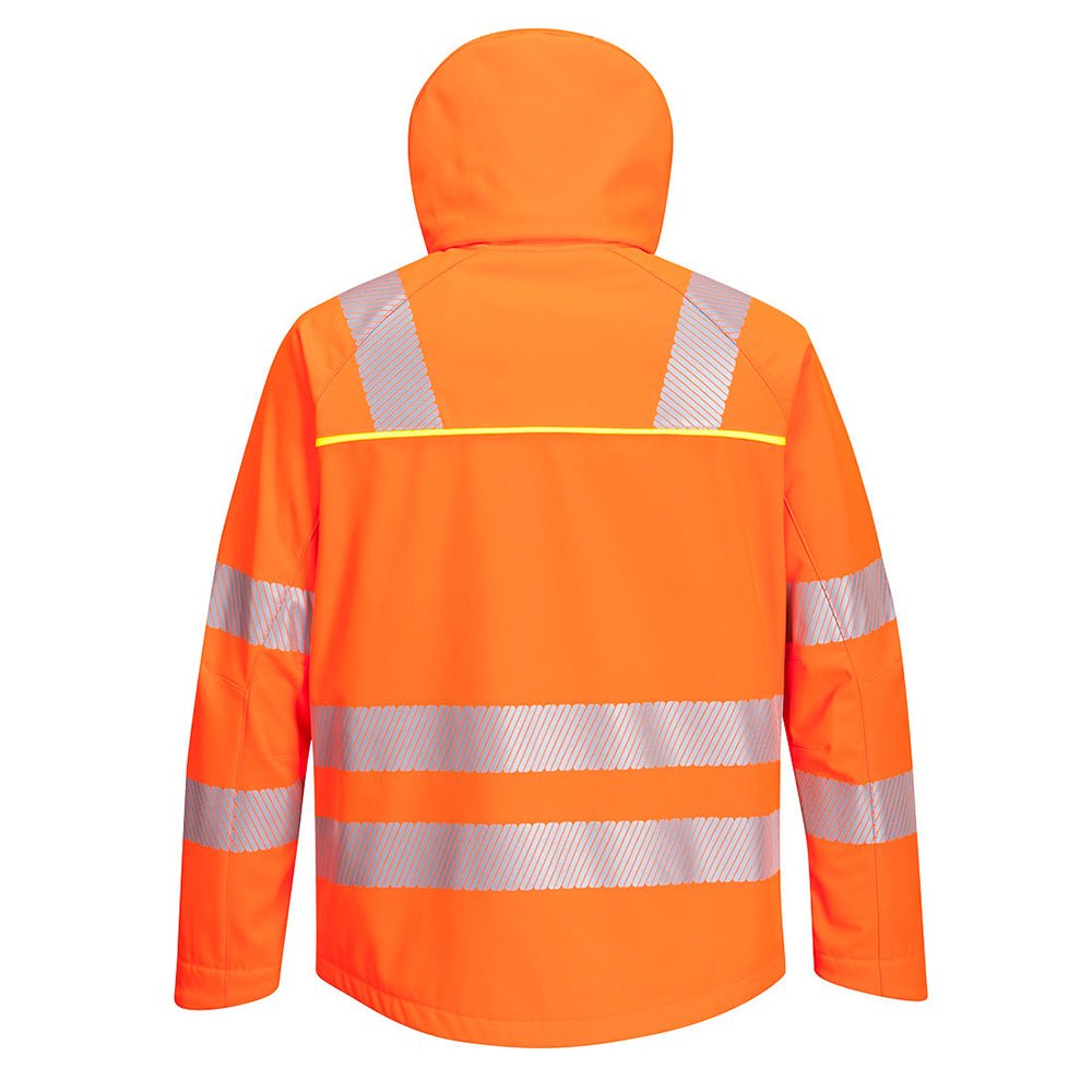 Portwest DX4 Class 3 Hooded Softshell Jacket with Reflective Trim - Gorvex.com