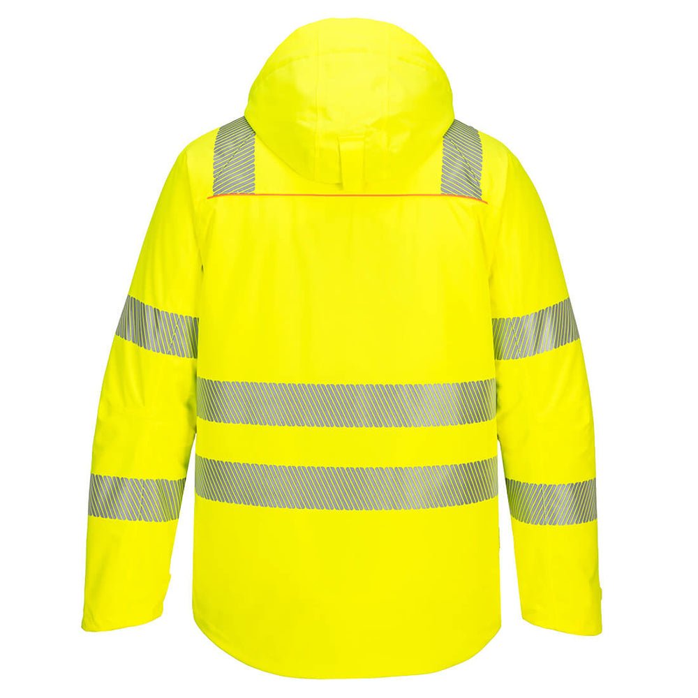 Portwest DX4 Hi - Vis Waterproof Winter Jacket with Heat Applied Tape - Gorvex.com