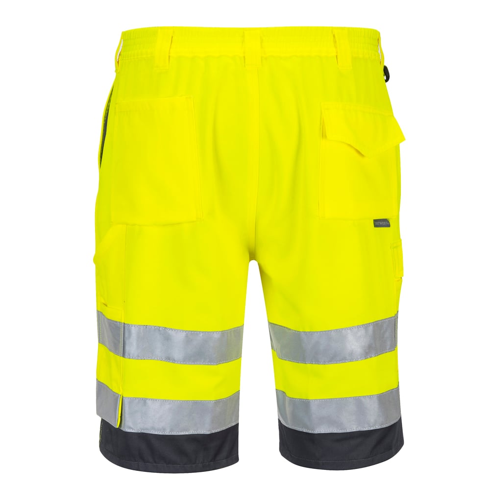 Portwest E043 Series Hi Vis Poly - Cotton Shorts with Contrast Panel - Gorvex.com