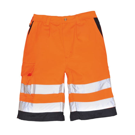 Portwest E043 Series Hi Vis Poly - Cotton Shorts with Contrast Panel - Gorvex.com