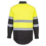 Portwest E066 Two Tone Hi Vis Long Sleeve Shirt with Vented Back Yoke - Gorvex.com