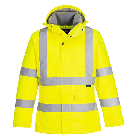 Portwest EC60 Eco - Friendly Hi - Vis Winter Jacket with Detachable Hood - Gorvex.com