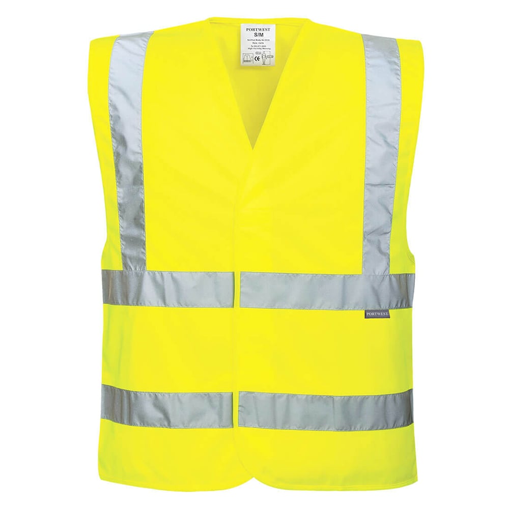 Portwest EC76 Eco - Friendly Hi - Vis Vest with Hook & Loop Closure, 1 pack (10 pieces) - Gorvex.com