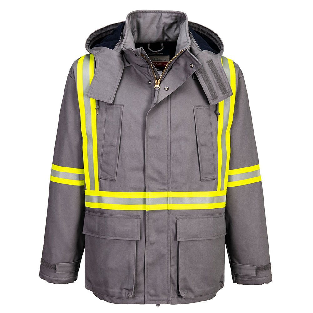 Portwest FR610 Bizflame™ FR Insulated Parka with X - Back Contrast Tape - Gorvex.com