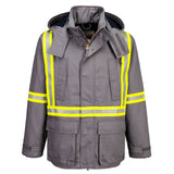 Portwest FR610 Bizflame™ FR Insulated Parka with X - Back Contrast Tape - Gorvex.com
