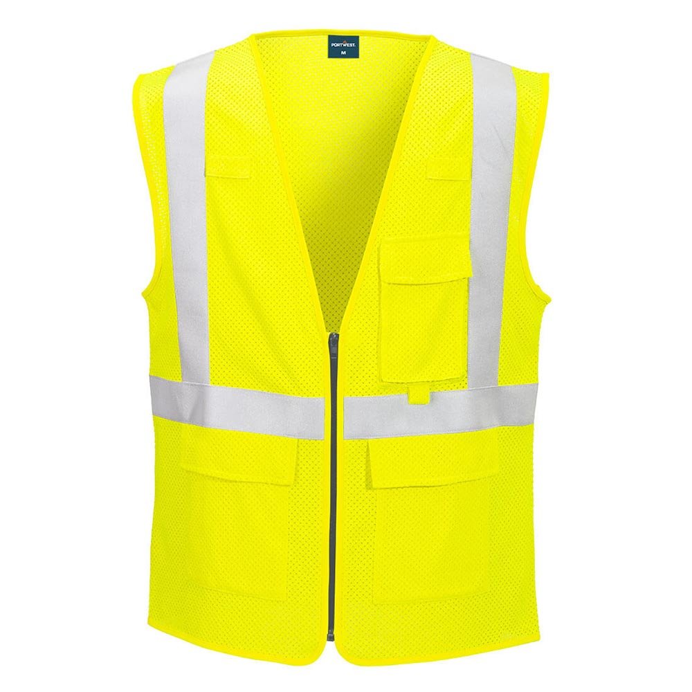 Portwest FR611 Modaflame™ Class 2 FR Hi - Vis Mesh Vest with Zip Closure - Gorvex.com