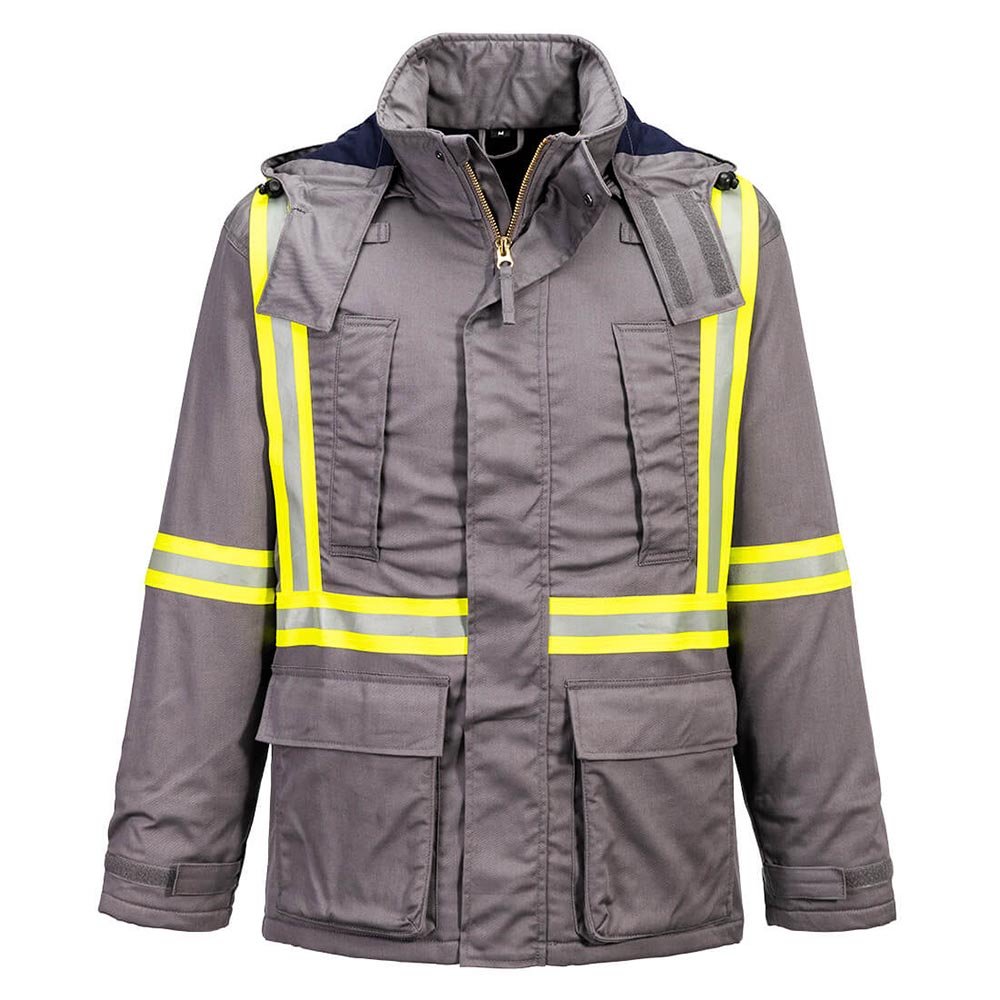 Portwest FR612 FR Insulated Winter Parka with X - Back Contrast Tape - Gorvex.com
