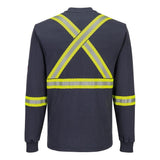 Portwest FR748 Bizflame® Knit 2" X - Back FR Henley Long Sleeve Shirt - Gorvex.com