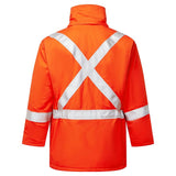 Portwest IUS515 Ultrasoft 9oz FR Hi - Vis Insulated Parka with Pockets - Gorvex.com