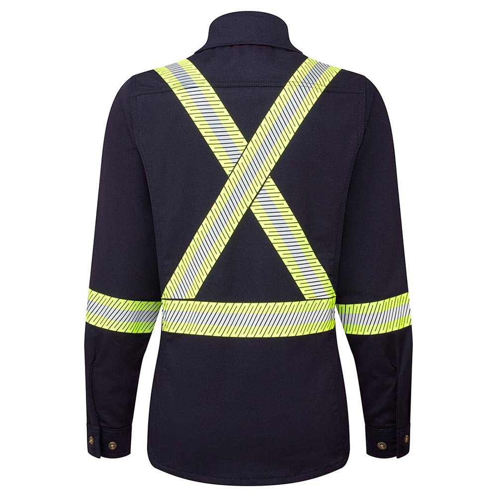 Portwest IUS673 Women's Ultrasoft FR Deluxe Segmented Striped Shirt - Gorvex.com