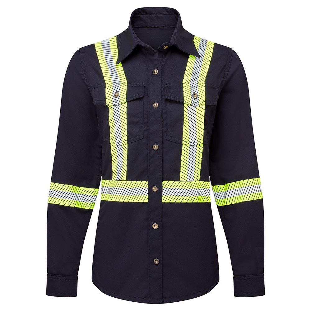 Portwest IUS673 Women's Ultrasoft FR Deluxe Segmented Striped Shirt - Gorvex.com