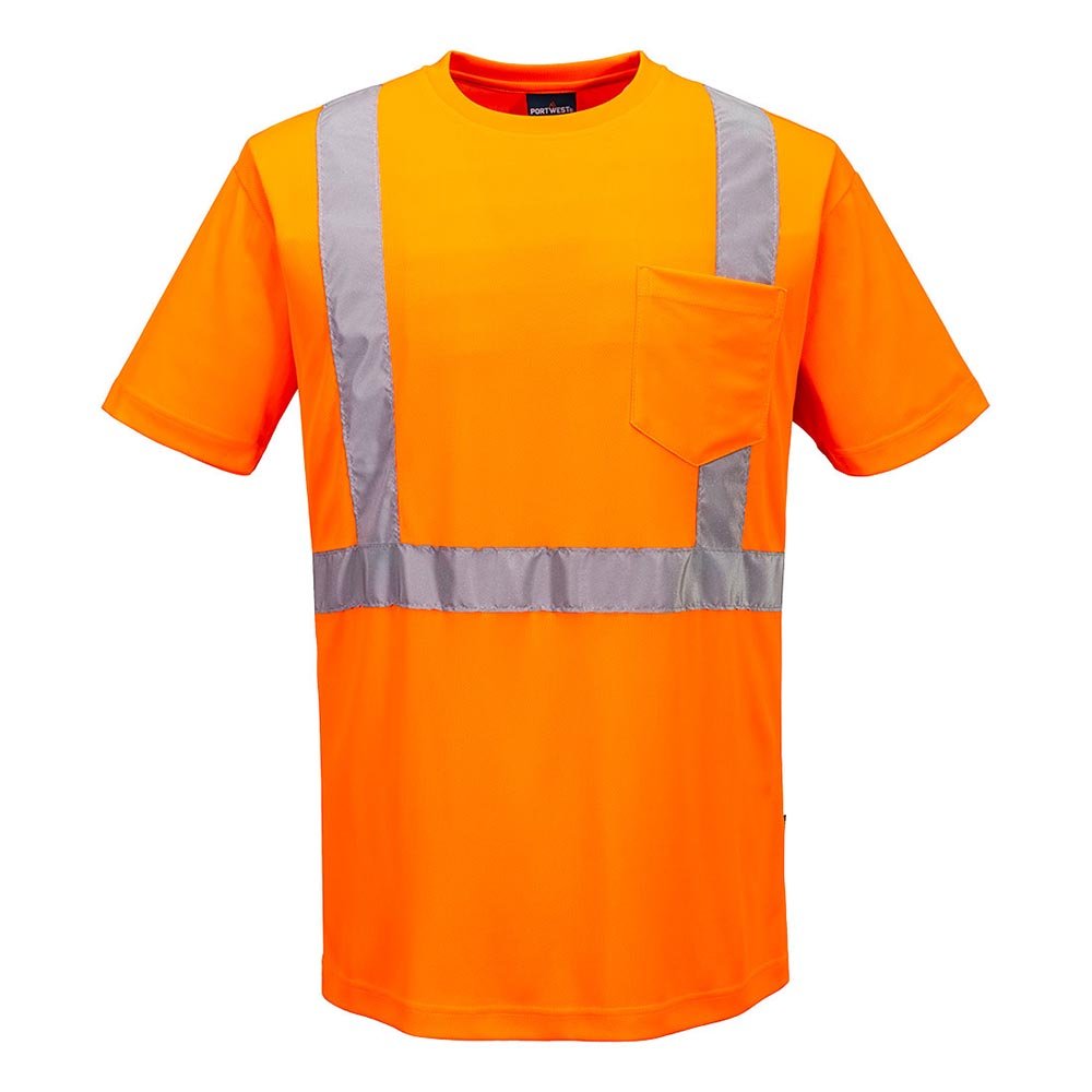 Portwest L041 Hi - Vis Lightweight Short Sleeve T-Shirt with Chest Pocket - Gorvex.com