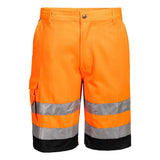Portwest L043 Lightweight Knee - Length Hi - Vis Shorts with 10 Pockets - Gorvex.com