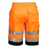 Portwest L043 Lightweight Knee - Length Hi - Vis Shorts with 10 Pockets - Gorvex.com