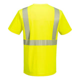 Portwest L044 Hi - Vis Short Sleeve T-Shirt + Segmented Reflective Tape - Gorvex.com