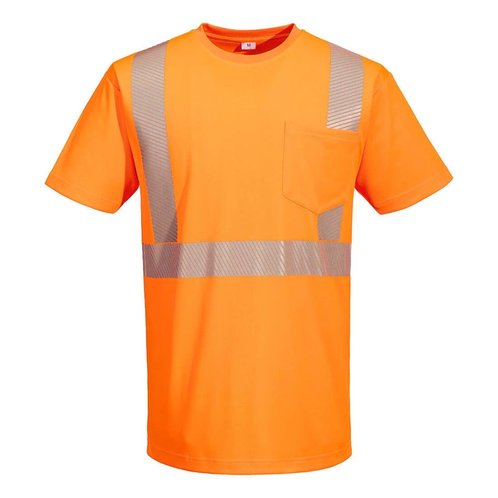 Portwest L044 Hi - Vis Short Sleeve T-Shirt + Segmented Reflective Tape - Gorvex.com
