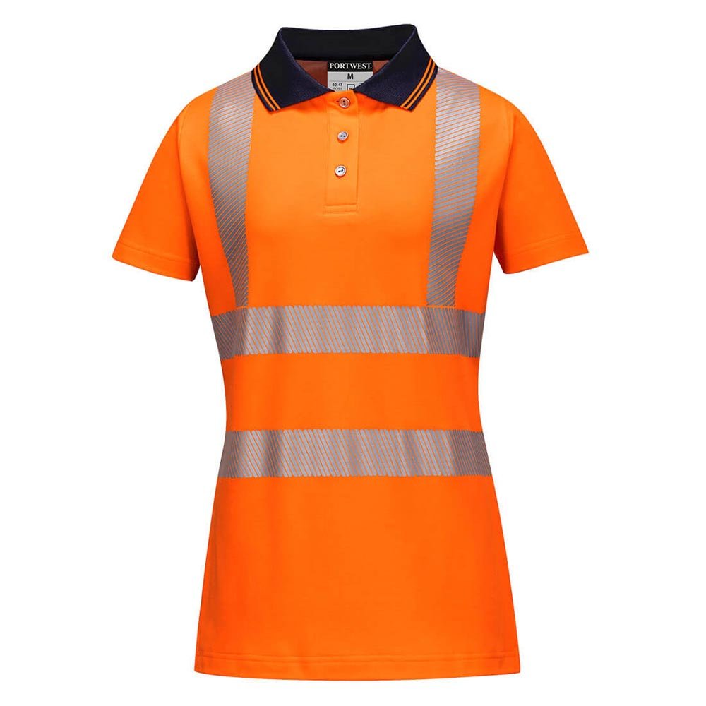 Portwest LW72 Women's Hi Vis Pro Polo Shirt with Contrast Collar - Gorvex.com