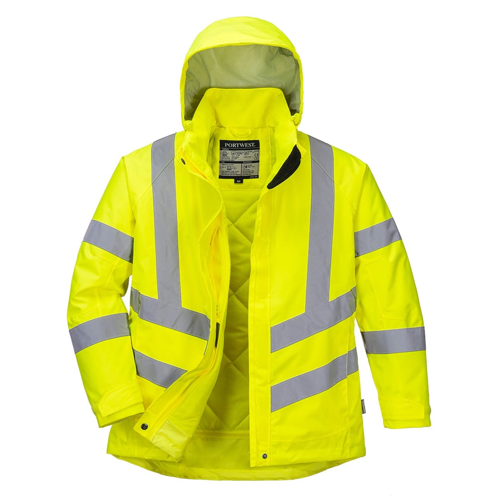 Portwest LW74 Series Class 3 Ladies Hi Vis Waterproof Winter Jacket - Gorvex.com