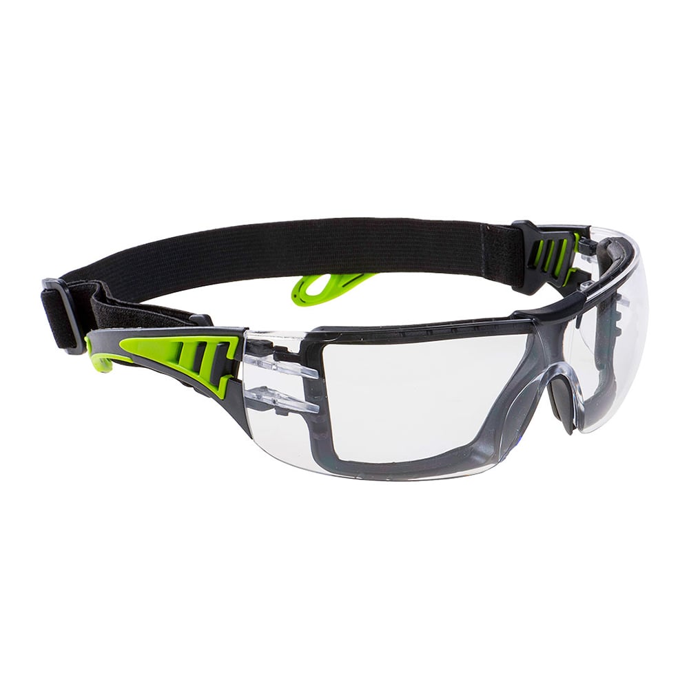Portwest PS11 Tech Look Plus Safety Glasses with Foam Gasket, 1 pair - Gorvex.com