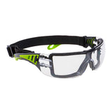 Portwest PS11 Tech Look Plus Safety Glasses with Foam Gasket, 1 pair - Gorvex.com
