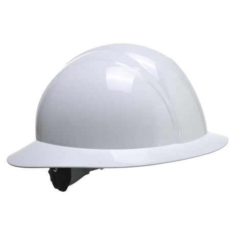 Portwest PS52 Full Brim Future 4 Pt. Ratchet Non Vented Hard Hat, White - Gorvex.com