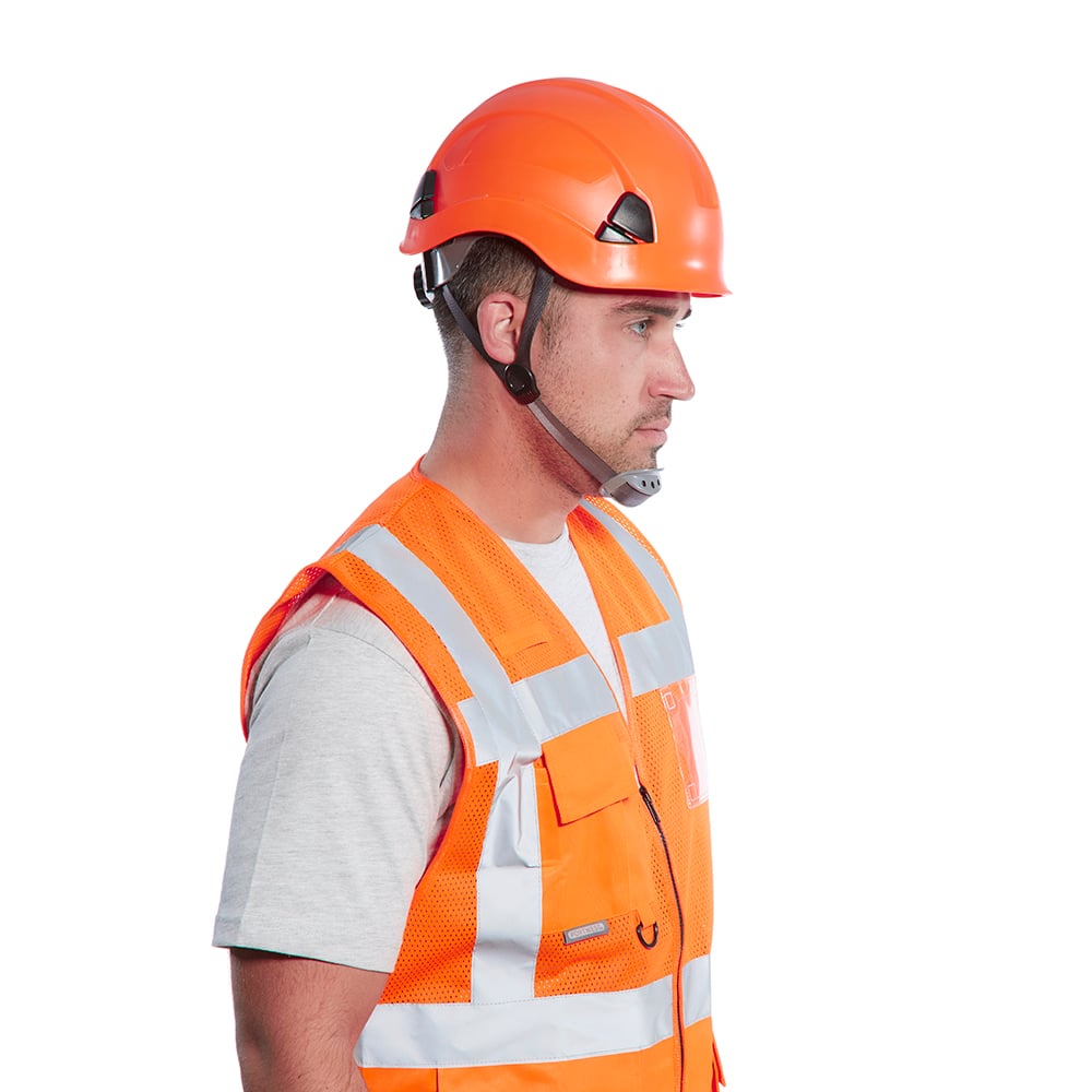 Portwest PS53 Height Endurance Peakless Hi Vis 4 Pt Ratchet Hard Hat - Gorvex.com