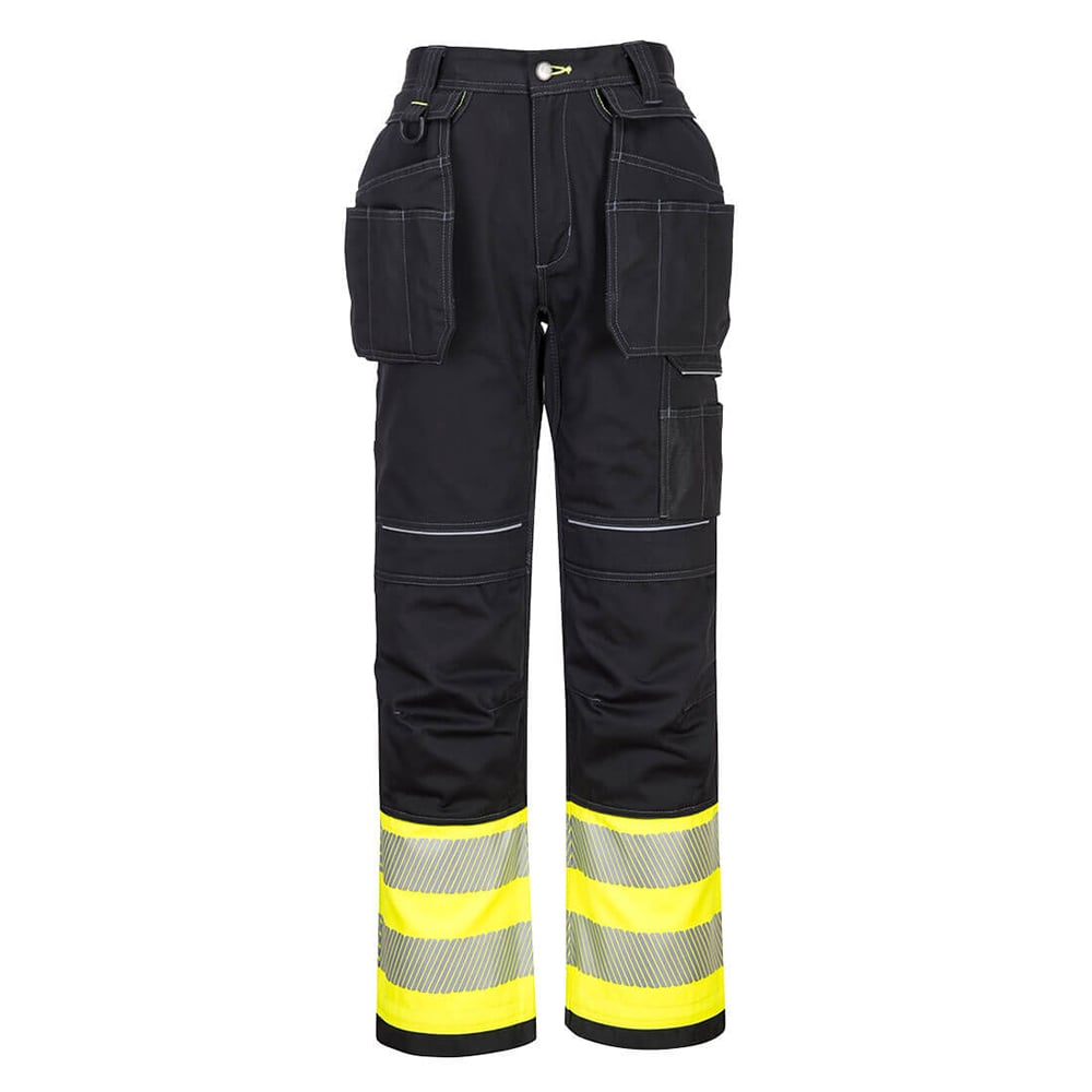 Portwest PW307 PW3 Hi - Vis Work Pant with Zip - Off Holster Pockets - Gorvex.com