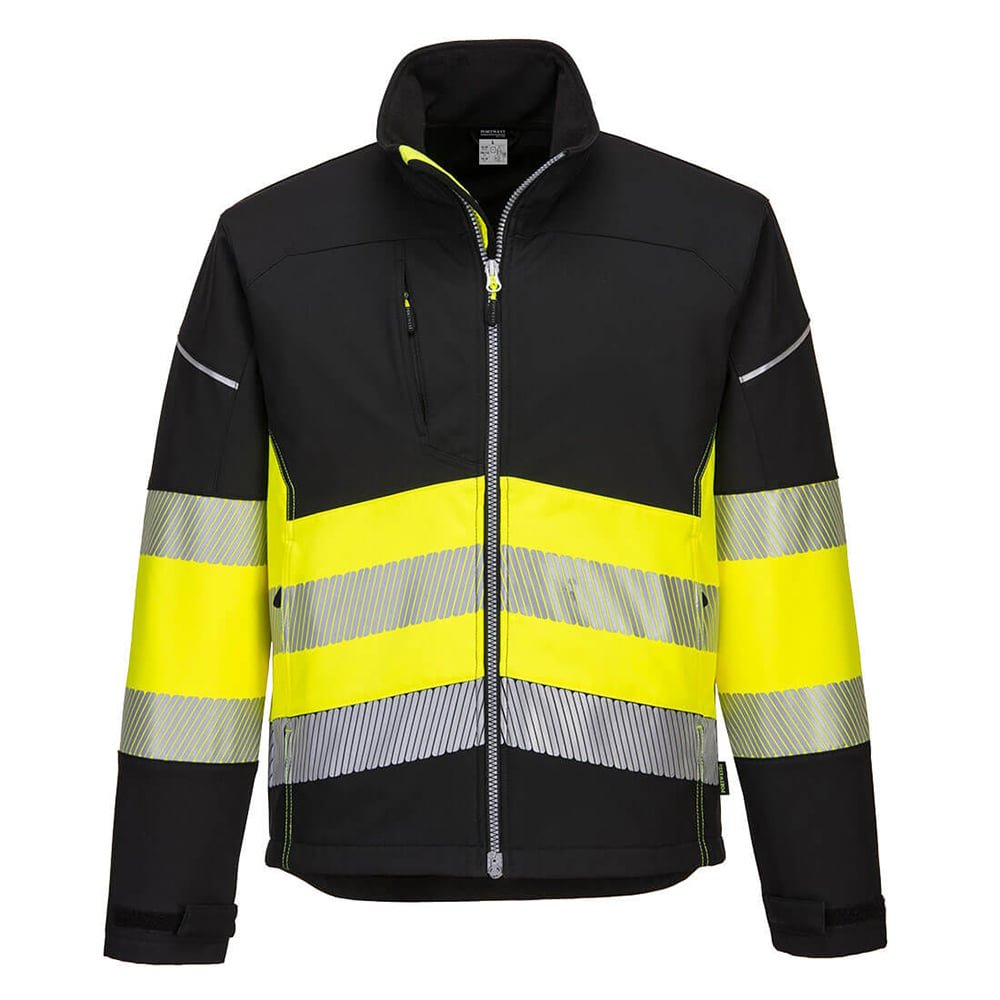 Portwest PW375 PW3 Hi - Vis Softshell Jacket with Segmented Tape - Gorvex.com