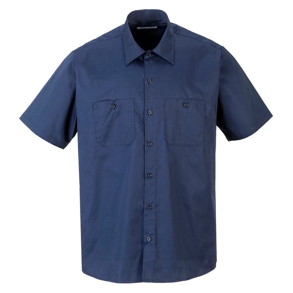 Portwest S124 Industrial Short - Sleeved Work Shirt with Button Closure - Gorvex.com