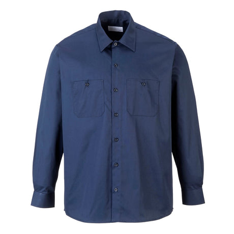 Portwest S125 Industrial Long - Sleeved Work Shirt with Adjustable Cuffs - Gorvex.com