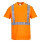 Portwest S190 Series Hi Vis Short - Sleeved T-Shirt with Chest Pocket - Gorvex.com