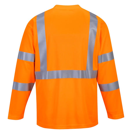 Portwest S191 Series Hi Vis Long - Sleeved T-Shirt with Chest Pocket - Gorvex.com