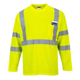 Portwest S191 Series Hi Vis Long - Sleeved T-Shirt with Chest Pocket - Gorvex.com