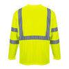 Portwest S191 Series Hi Vis Long - Sleeved T-Shirt with Chest Pocket - Gorvex.com